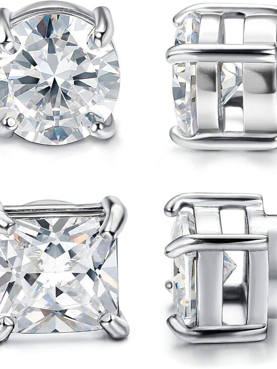 Other - 2 Pairs Magnetic Earrings for Men Women 5-8MM CZ Clip On Earrings